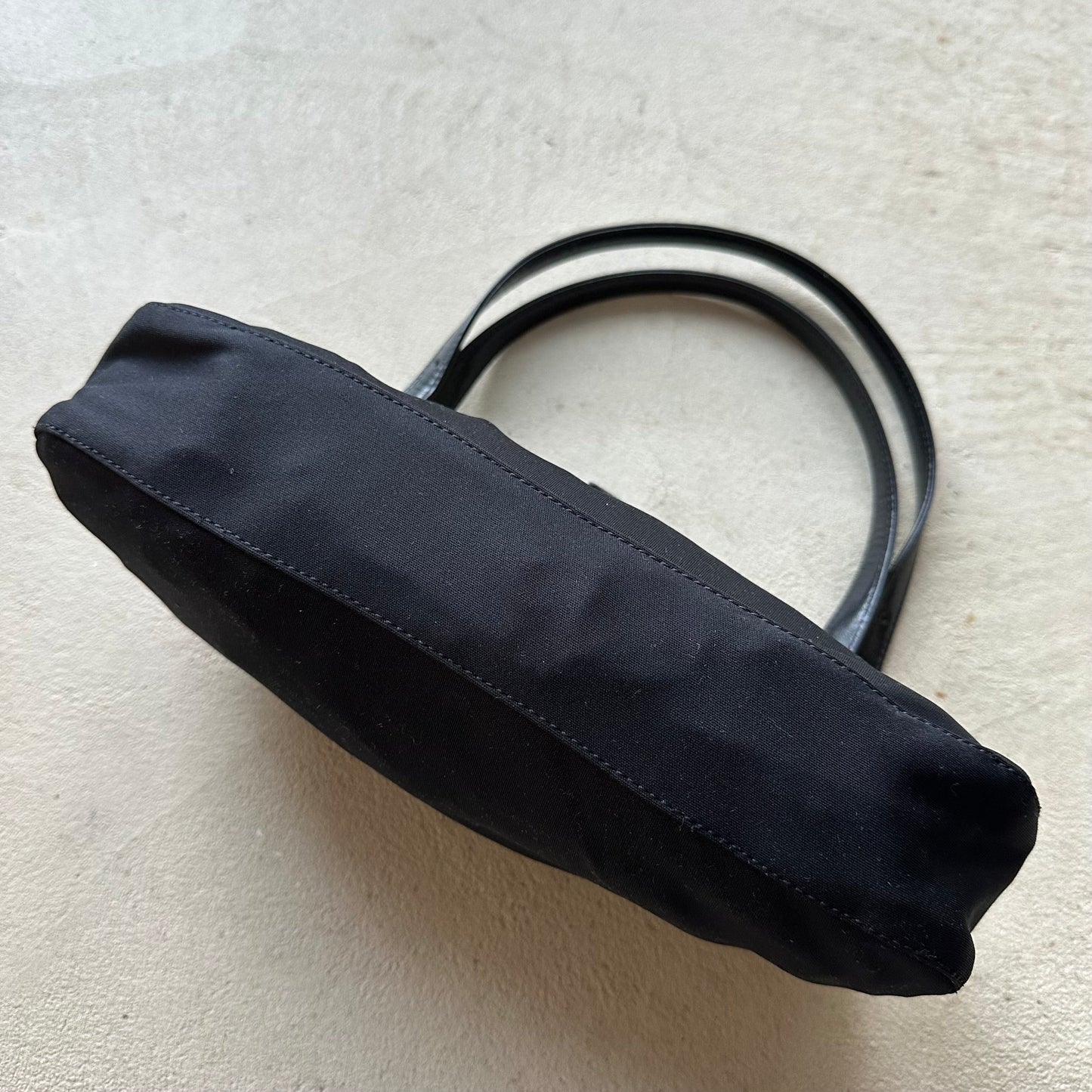 Vintage Fendi Mama Style Double Strap Black Nylon Shoulder Bag