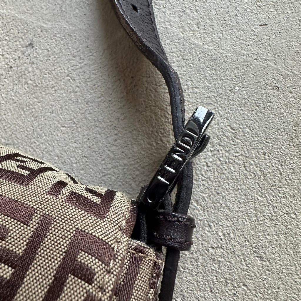 Vintage Fendi Mama Baguette Brown Zucchino Shoulder Bag