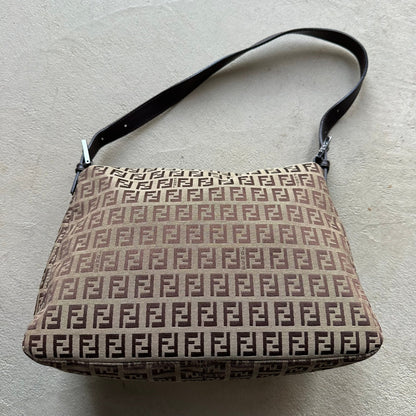 Vintage Fendi Mama Baguette Brown Zucchino Shoulder Bag