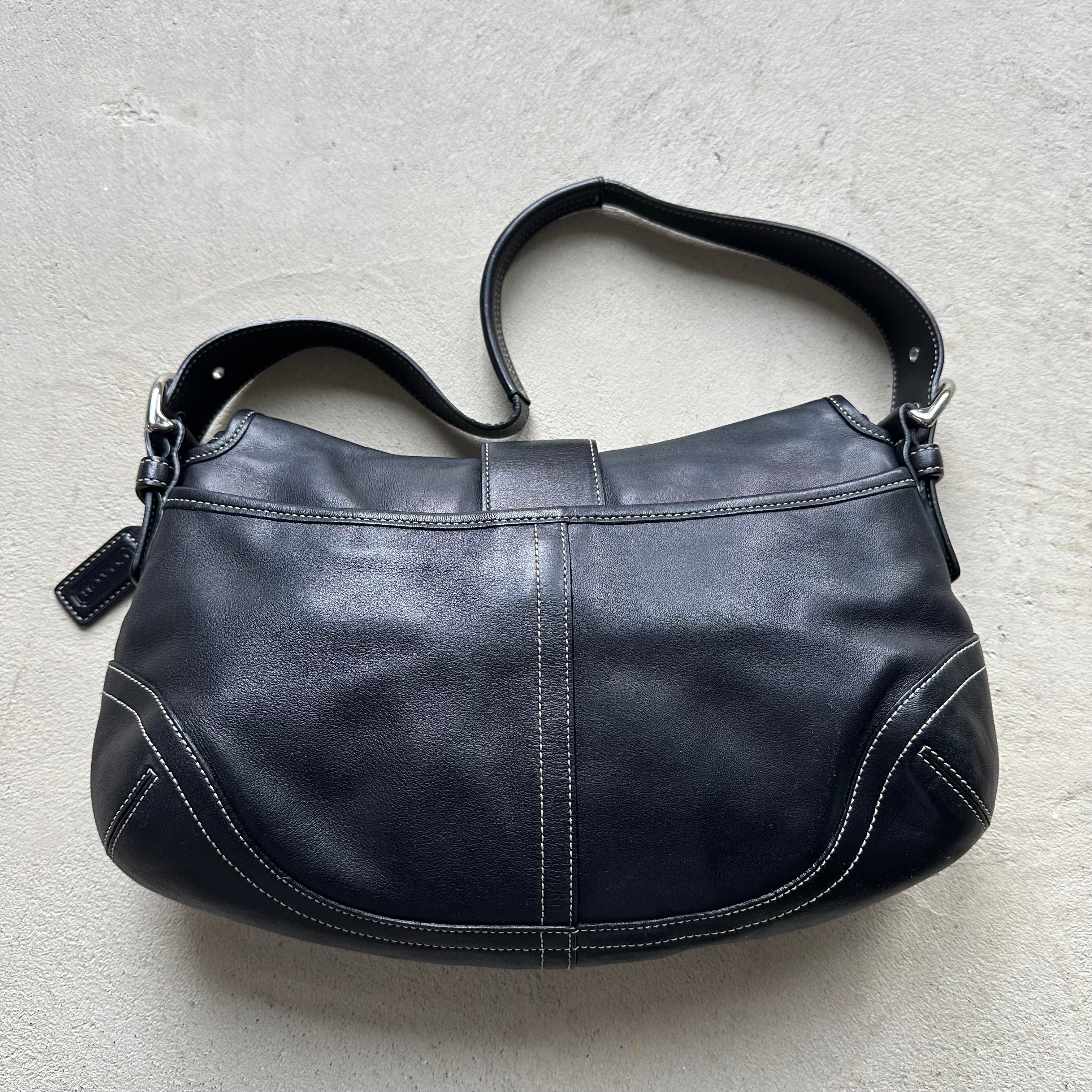 Vintage Y2K Coach Black Leather SoHo Shoulder Bag