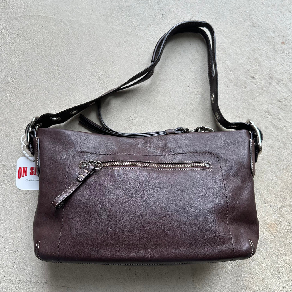 Vintage Y2K Coach Brown Leather Shoulder Bag