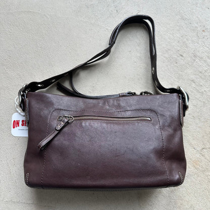 Vintage Y2K Coach Brown Leather Shoulder Bag
