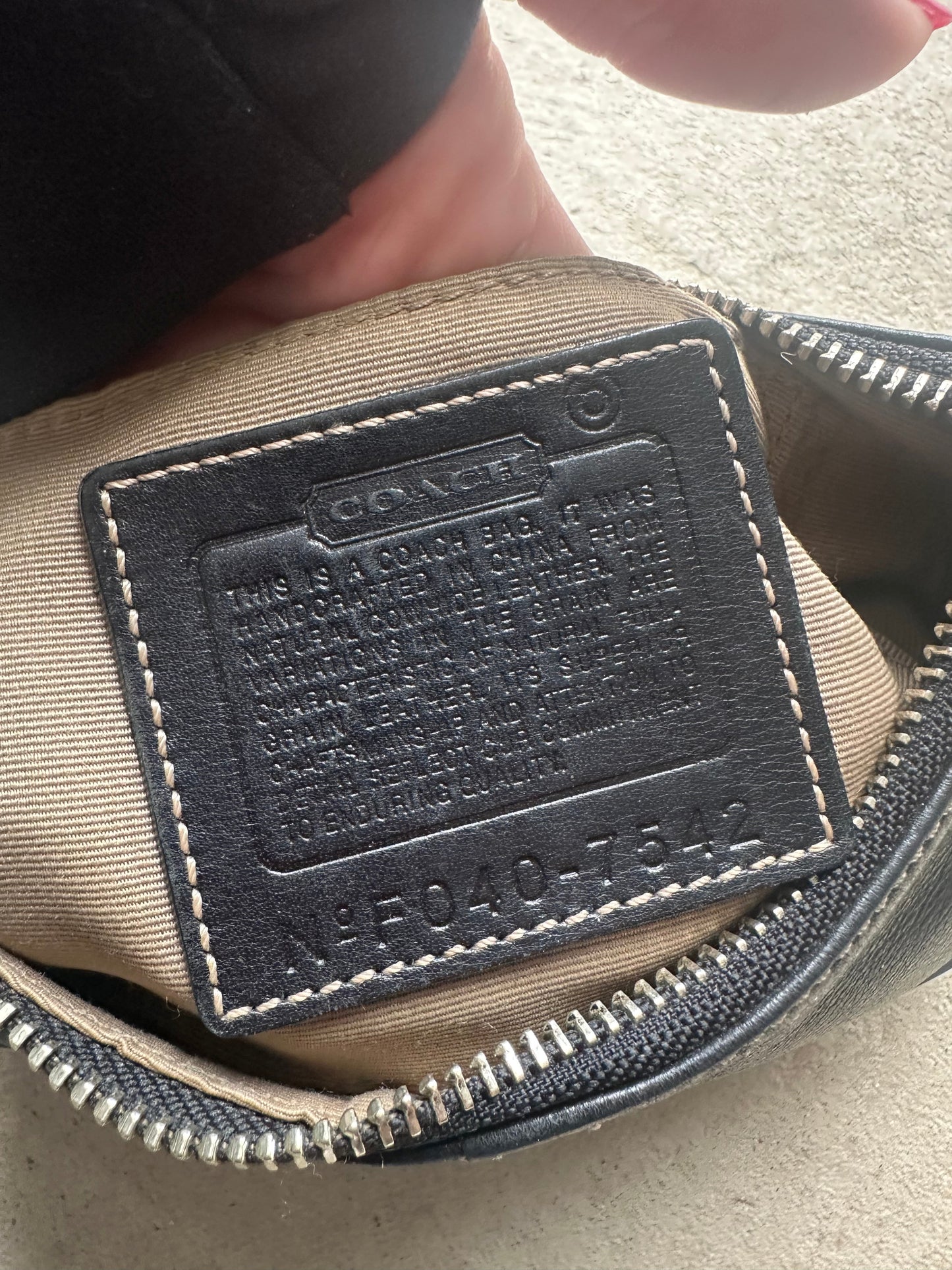 Vintage Black Hampton Coach Shoulder Bag