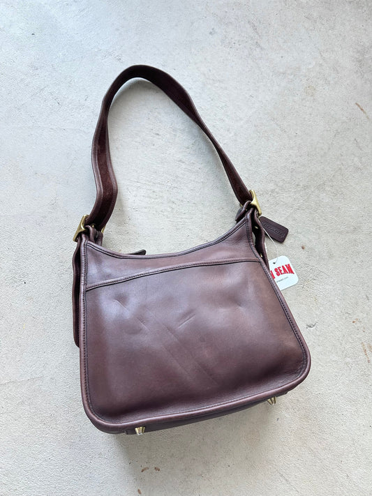 Vintage Coach Ergo Style Black Leather Shoulder Bag 9966