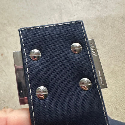 Vintage Fendi Mama Baguette Style Denim Shoulder Bag