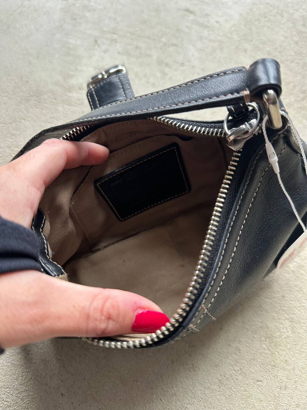 Vintage Black Hampton Coach Shoulder Bag