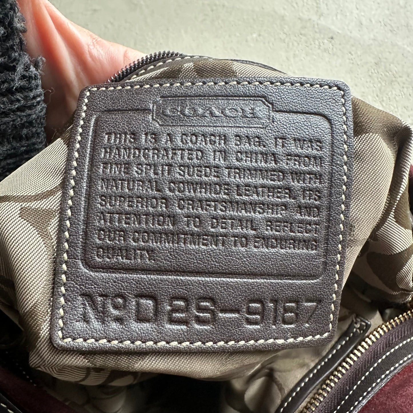 Vintage Coach Red Suede Shoulder Bag