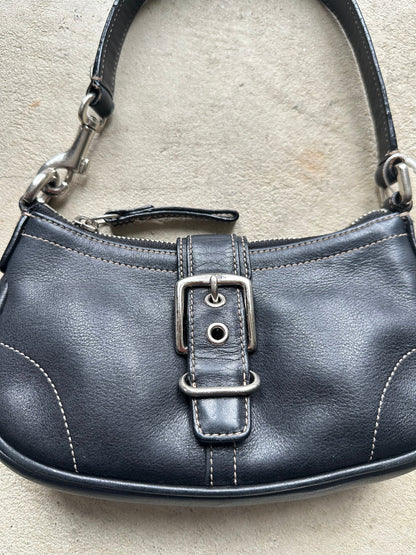 Vintage Black Hampton Coach Shoulder Bag
