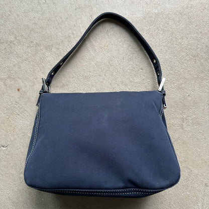 Vintage Fendi Mama Baguette Style Denim Shoulder Bag