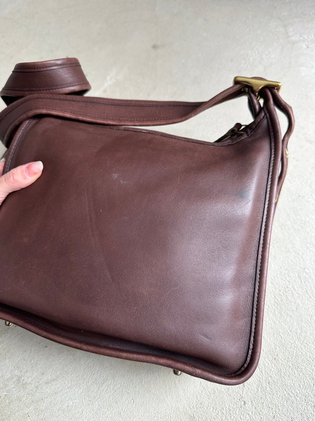 Vintage Coach Ergo Style Black Leather Shoulder Bag 9966