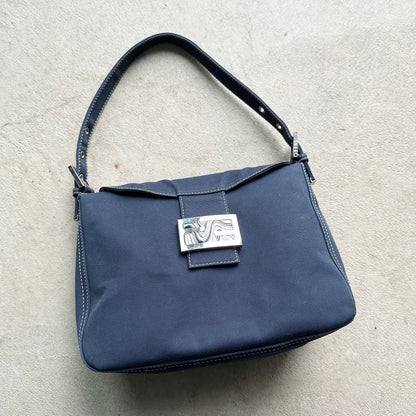 Vintage Fendi Mama Baguette Style Denim Shoulder Bag
