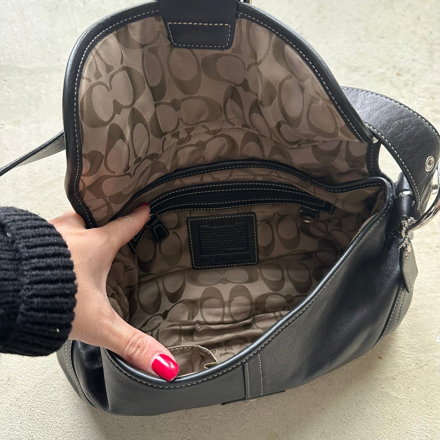 Vintage Y2K Coach Black Leather SoHo Shoulder Bag