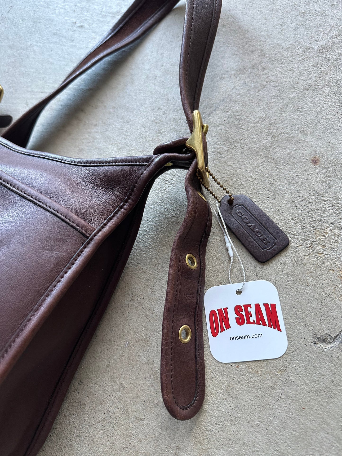 Vintage Coach Ergo Style Black Leather Shoulder Bag 9966