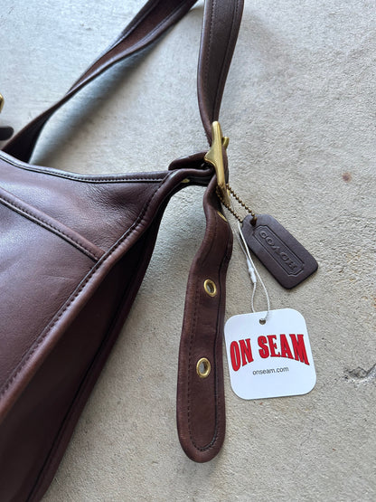 Vintage Coach Ergo Style Black Leather Shoulder Bag 9966