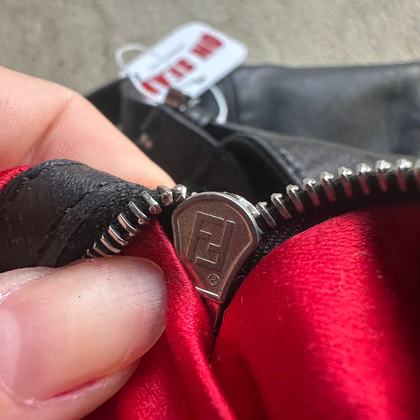 Vintage Fendi Baguette Style Black Leather Shoulder Bag