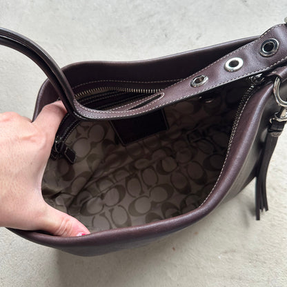 Vintage Y2K Coach Brown Leather Shoulder Bag
