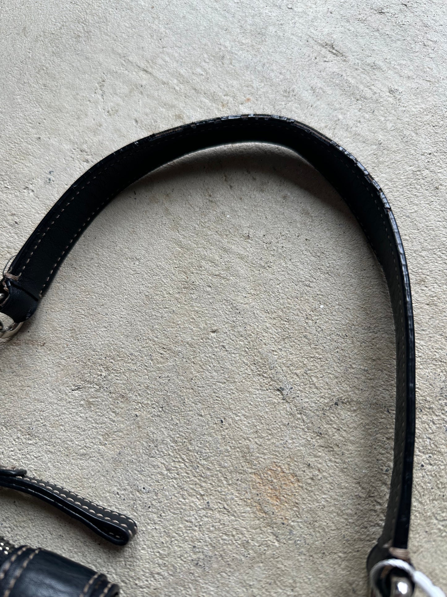 Vintage Black Hampton Coach Shoulder Bag