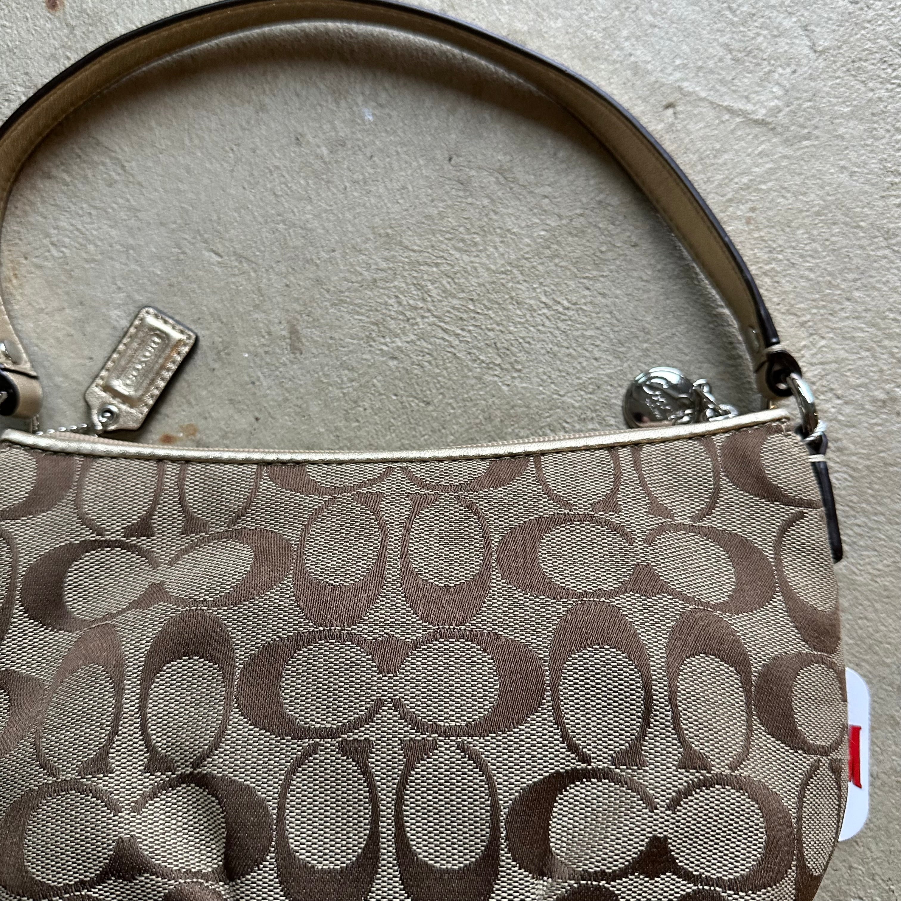 Vintage Y2K Coach Brown Patterned Mini Shoulder Bag