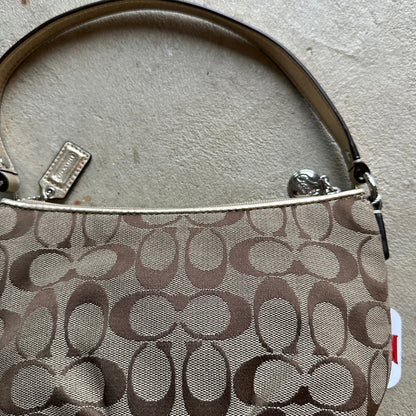 Vintage Y2K Coach Brown Patterned Mini Shoulder Bag