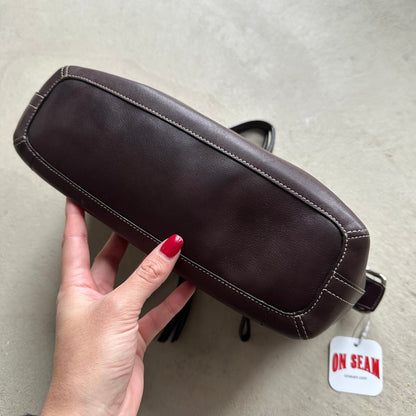Vintage Y2K Coach Brown Leather Shoulder Bag