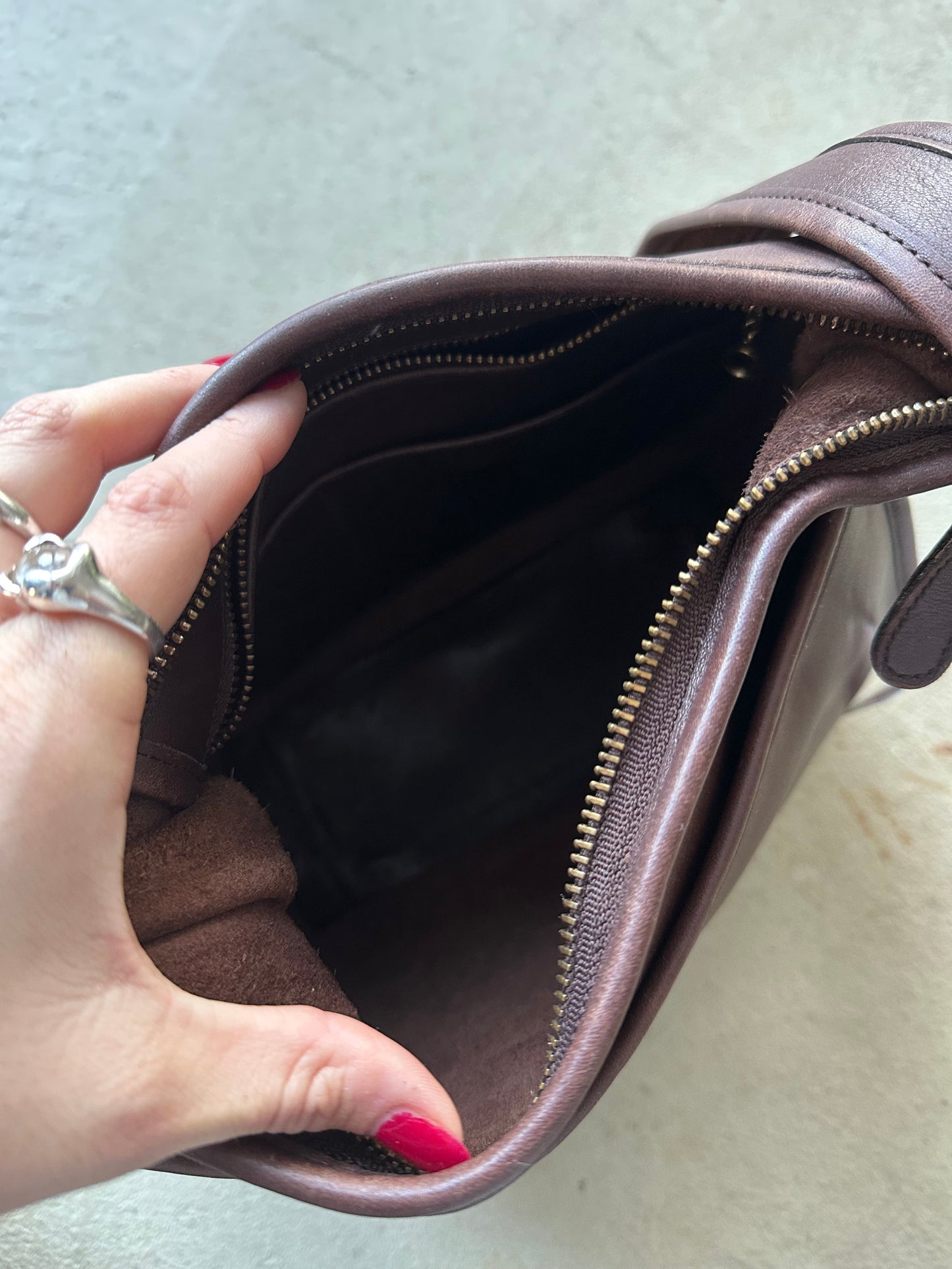 Vintage Coach Ergo Style Black Leather Shoulder Bag 9966