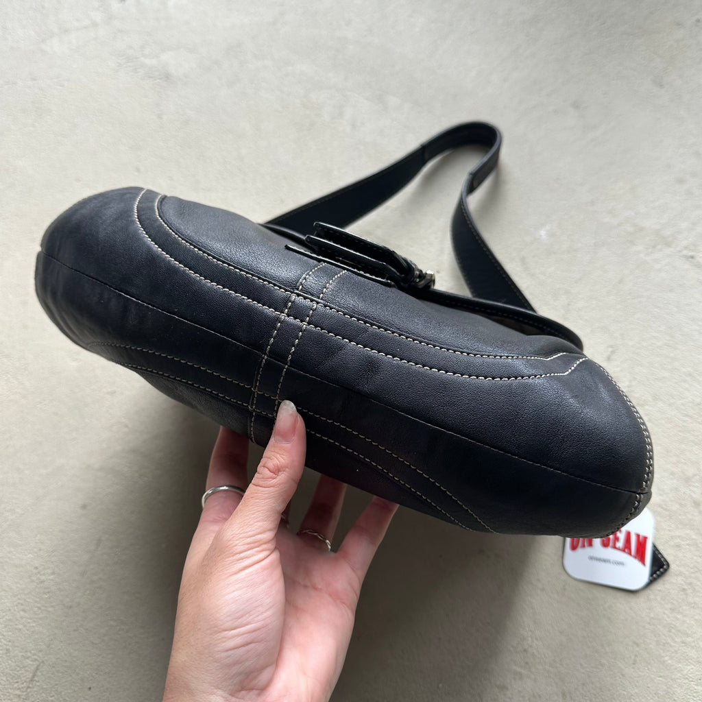 Vintage Y2K Coach Black Leather SoHo Shoulder Bag