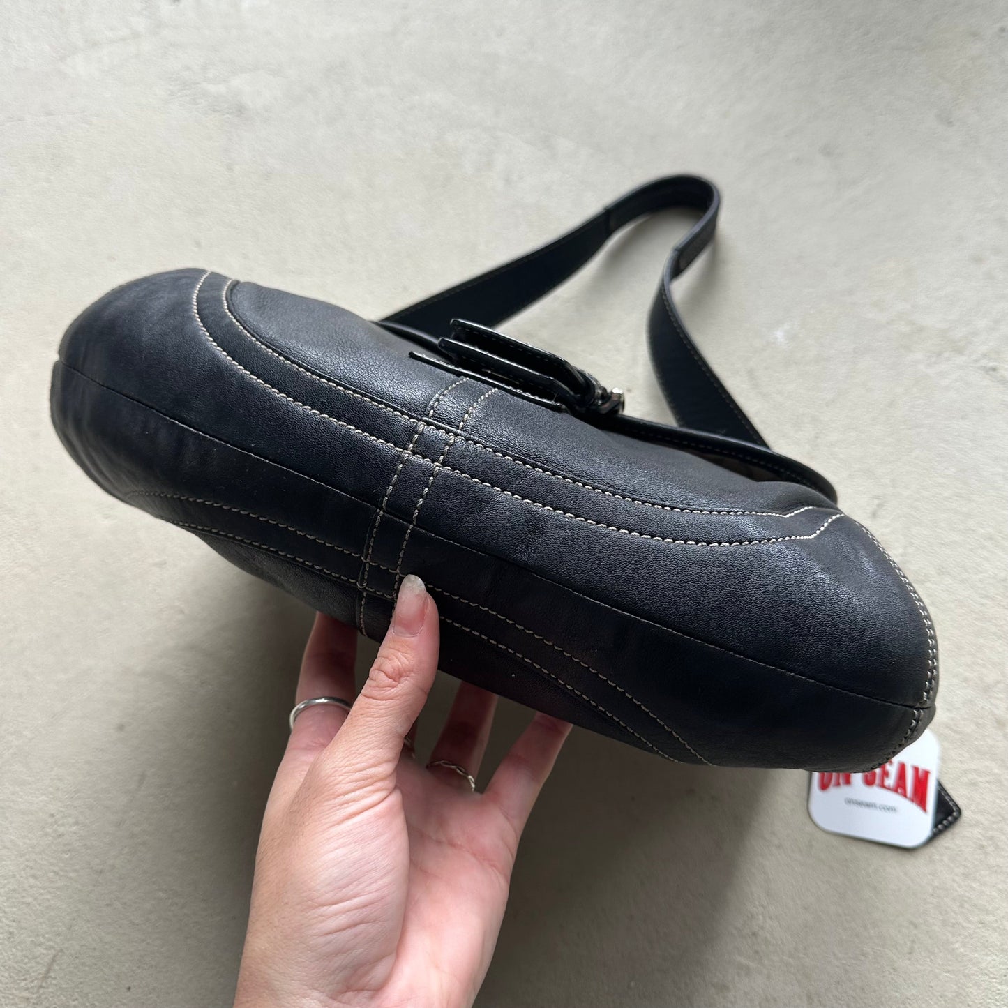 Vintage Y2K Coach Black Leather SoHo Shoulder Bag