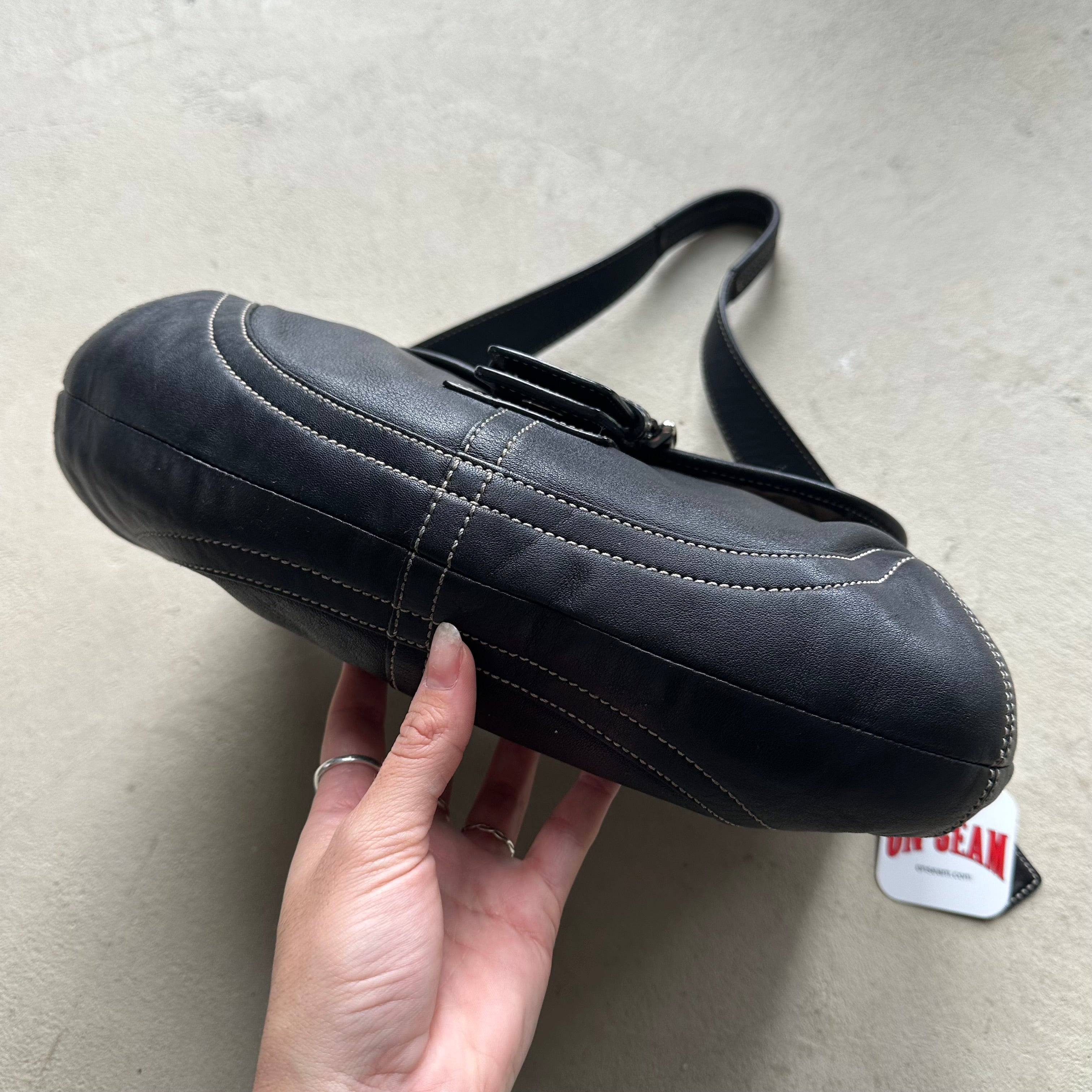 Vintage Y2K Coach Black Leather SoHo Shoulder Bag