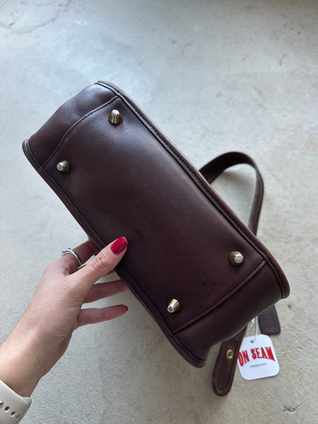 Vintage Coach Ergo Style Black Leather Shoulder Bag 9966