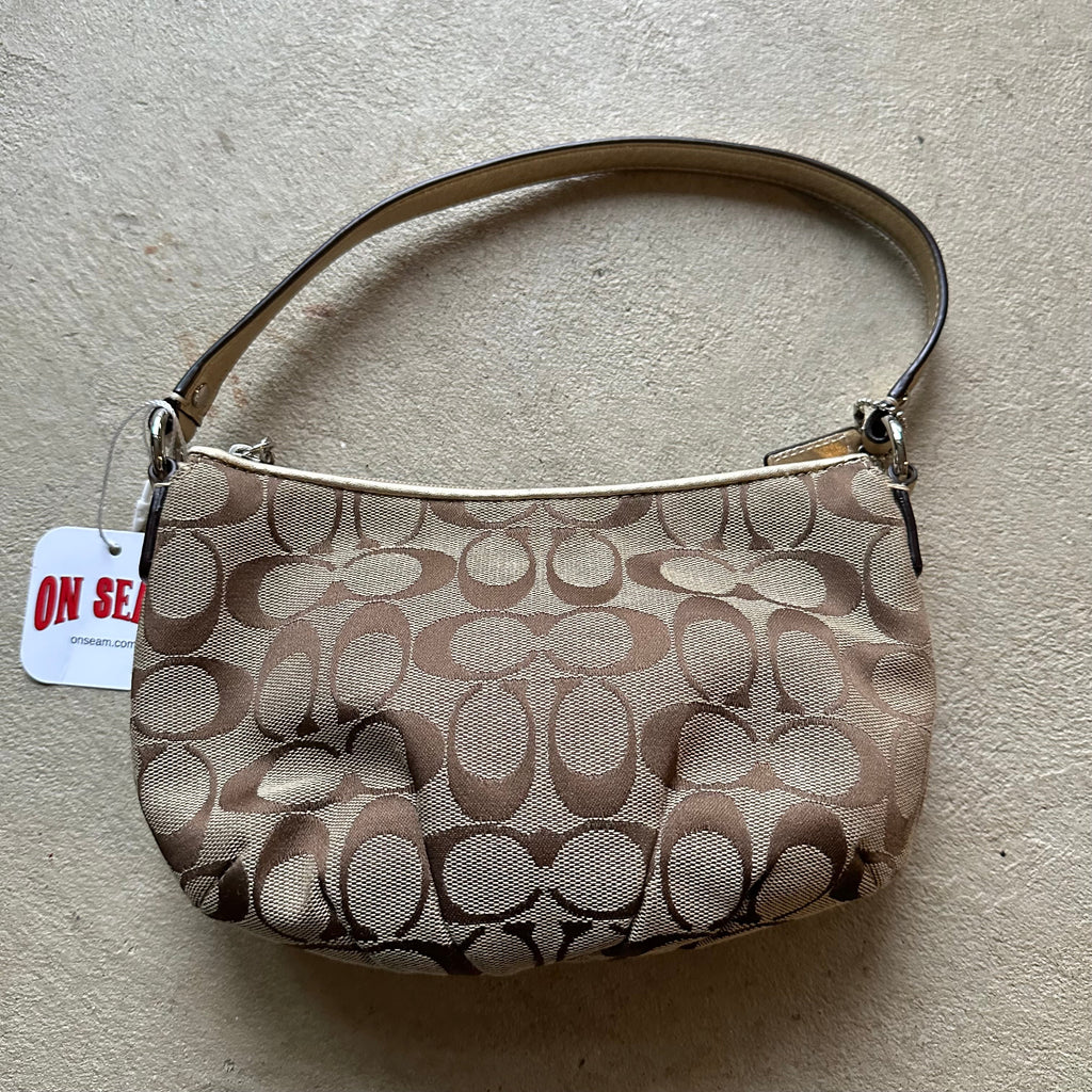 Vintage Y2K Coach Brown Patterned Mini Shoulder Bag