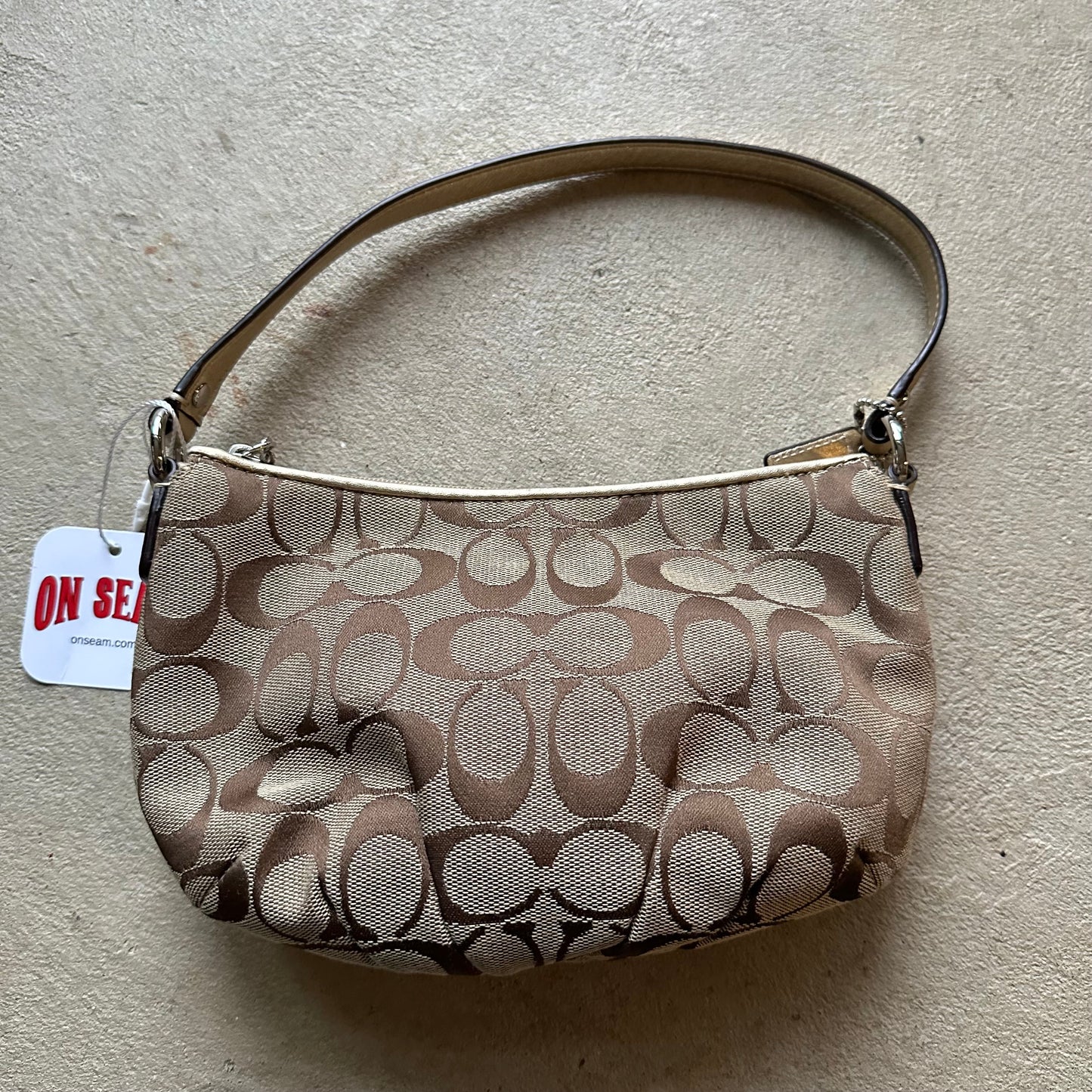 Vintage Y2K Coach Brown Patterned Mini Shoulder Bag