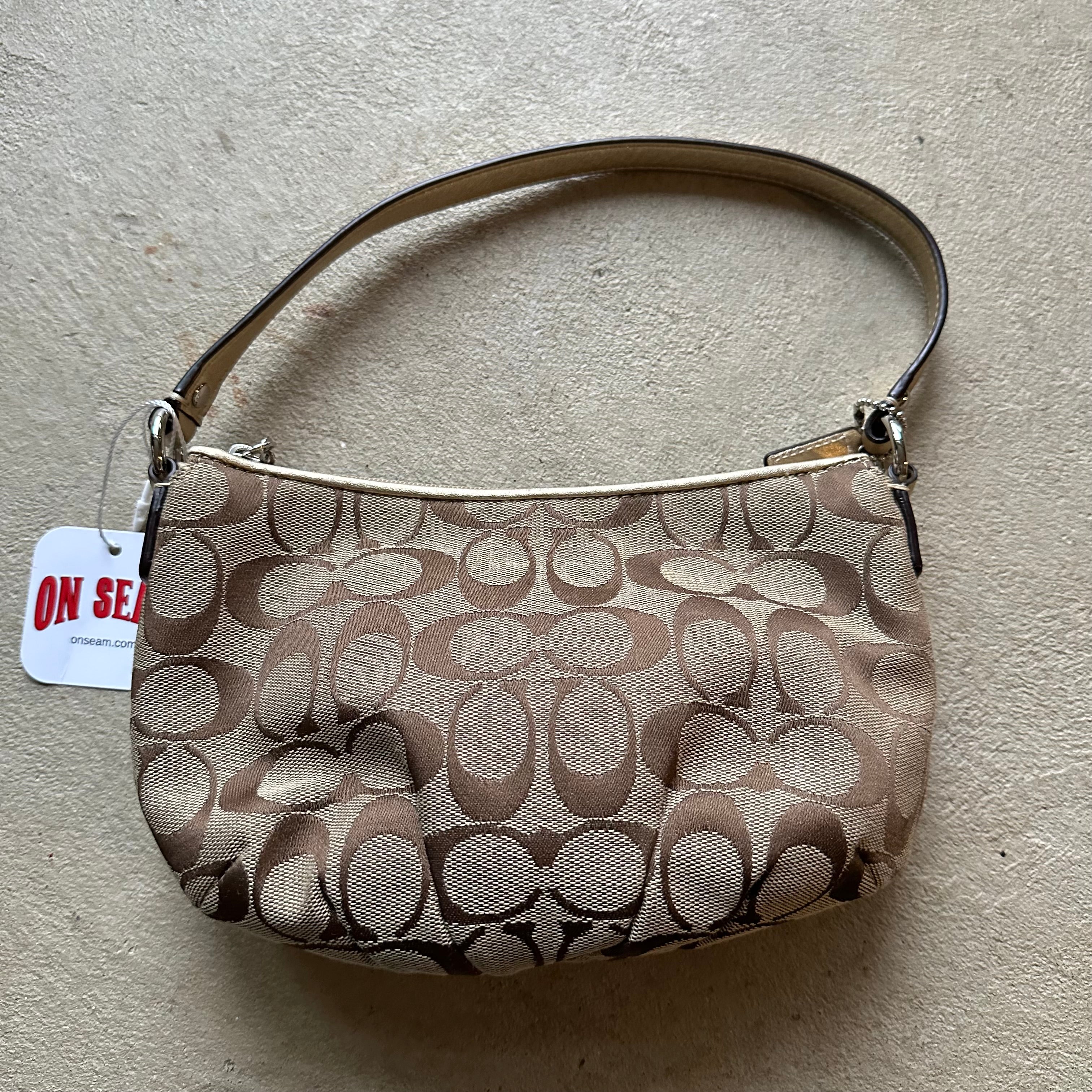 Vintage Y2K Coach Brown Patterned Mini Shoulder Bag