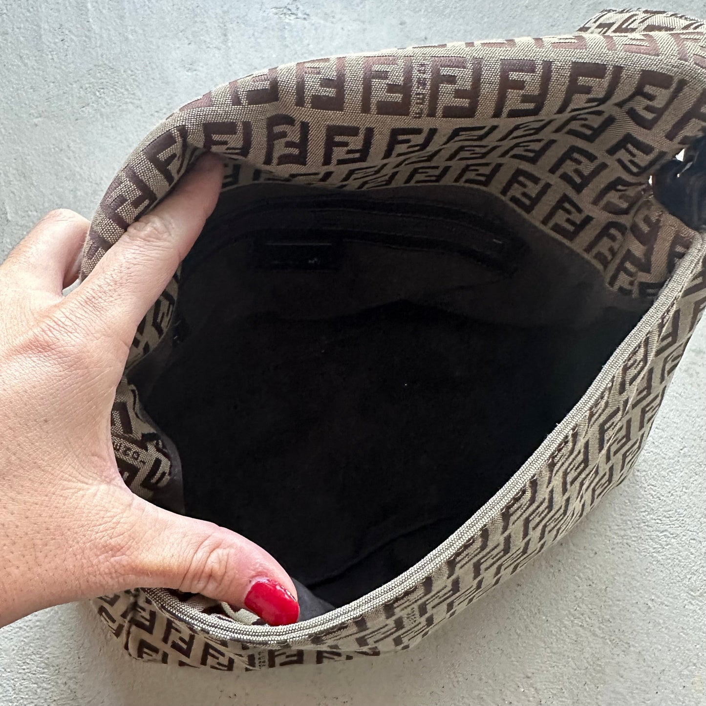 Vintage Fendi Mama Baguette Brown Zucchino Shoulder Bag