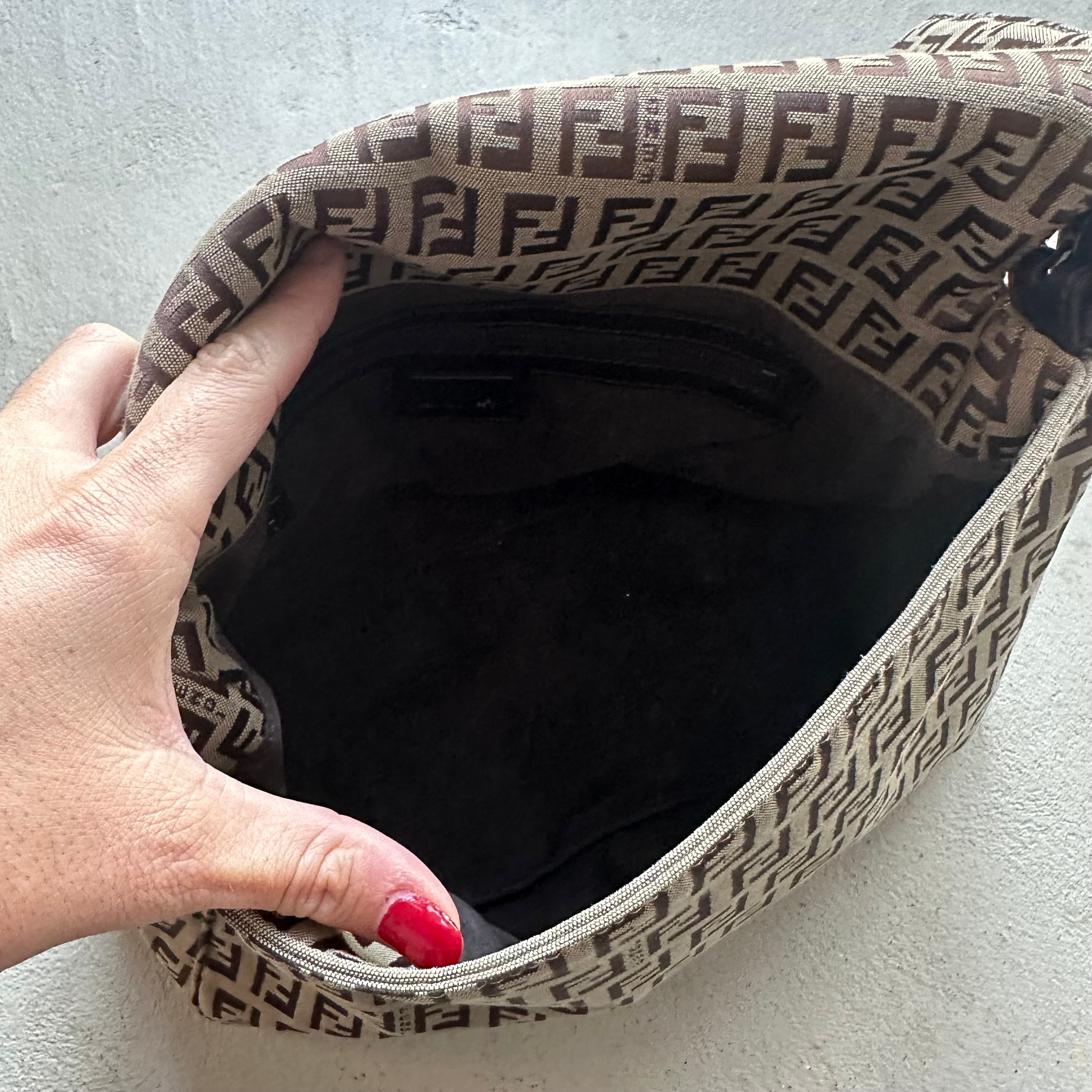 Vintage Fendi Mama Baguette Brown Zucchino Shoulder Bag