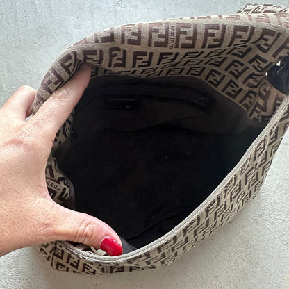 Vintage Fendi Mama Baguette Brown Zucchino Shoulder Bag