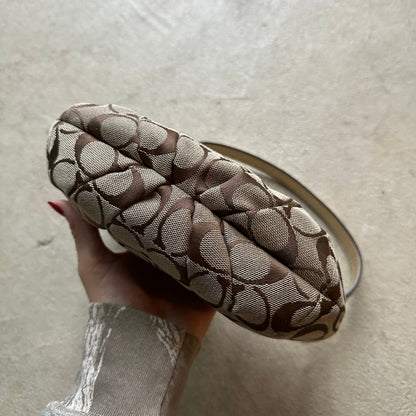 Vintage Y2K Coach Brown Patterned Mini Shoulder Bag