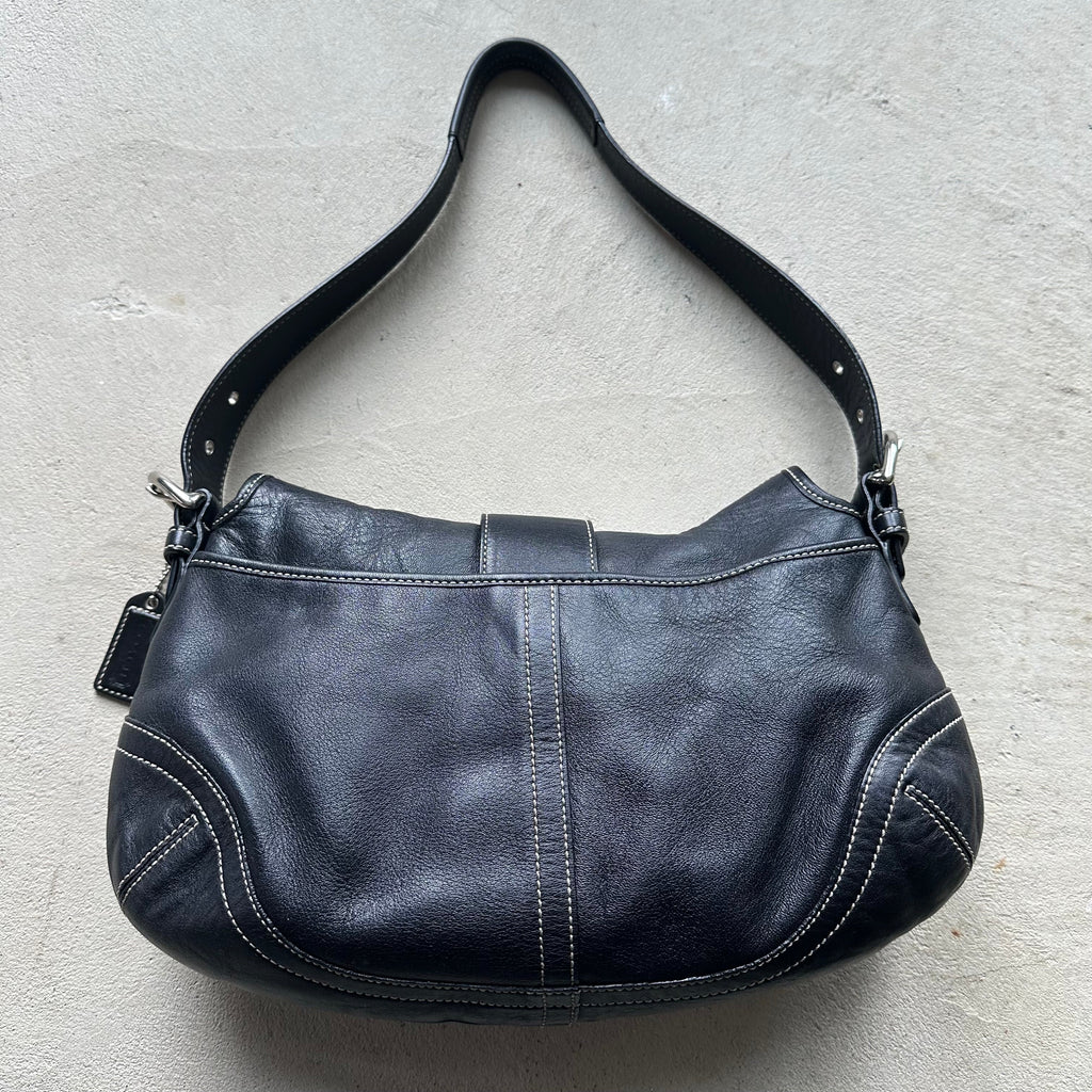 Vintage Y2K Coach Black Leather SoHo Shoulder Bag