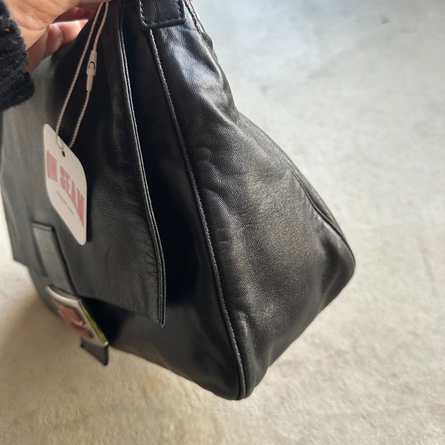 Vintage Fendi Baguette Style Black Leather Shoulder Bag