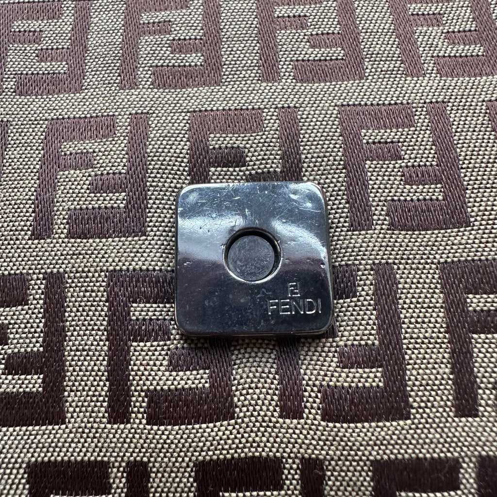 Vintage Fendi Mama Baguette Brown Zucchino Shoulder Bag