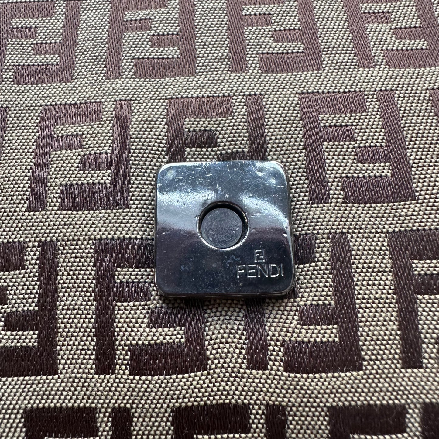 Vintage Fendi Mama Baguette Brown Zucchino Shoulder Bag