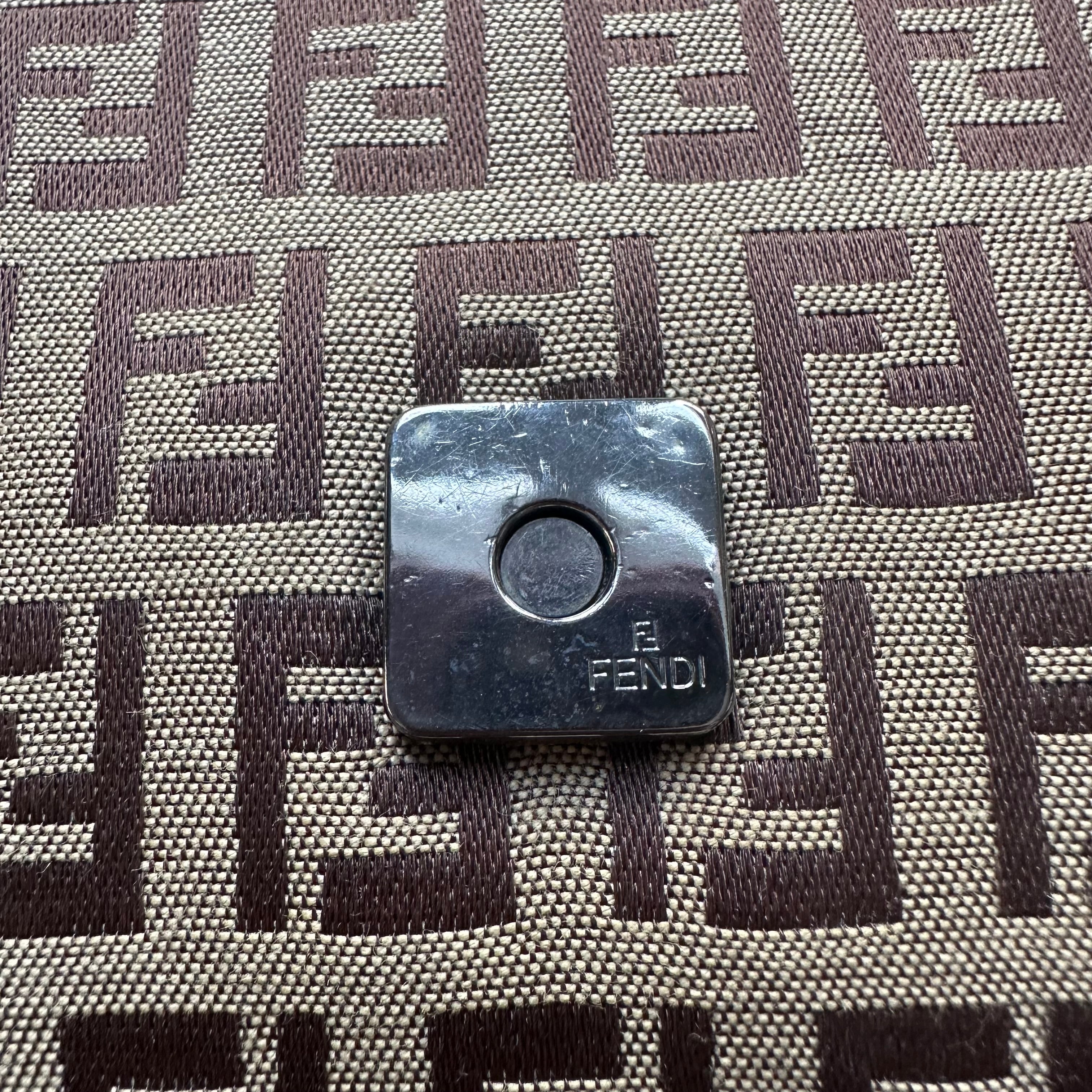 Vintage Fendi Mama Baguette Brown Zucchino Shoulder Bag