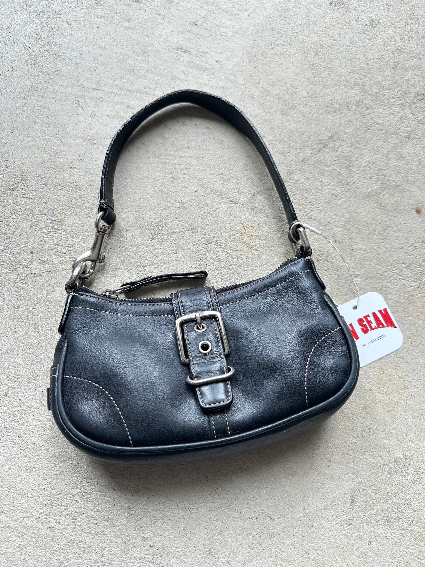 Vintage Black Hampton Coach Shoulder Bag