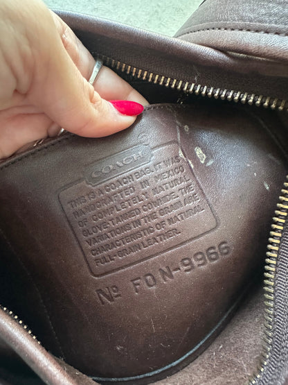 Vintage Coach Ergo Style Black Leather Shoulder Bag 9966