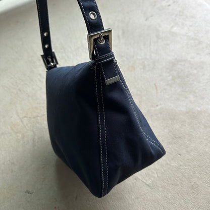 Vintage Fendi Mama Baguette Style Denim Shoulder Bag