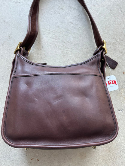 Vintage Coach Ergo Style Black Leather Shoulder Bag 9966