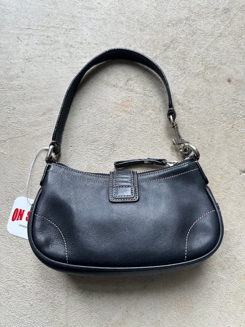 Vintage Black Hampton Coach Shoulder Bag