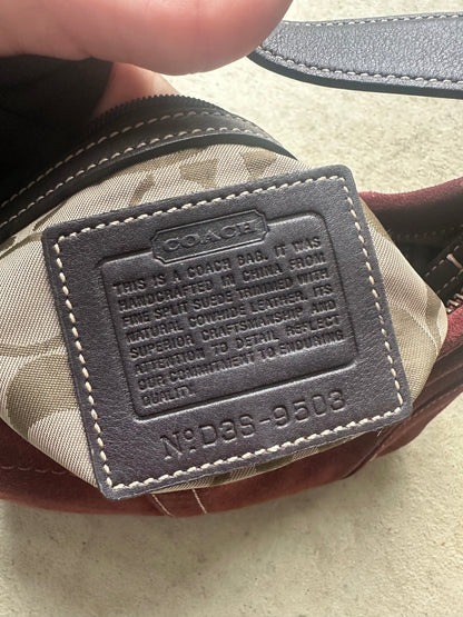 Vintage Burgundy Suede Coach Soho Shoulder Bag