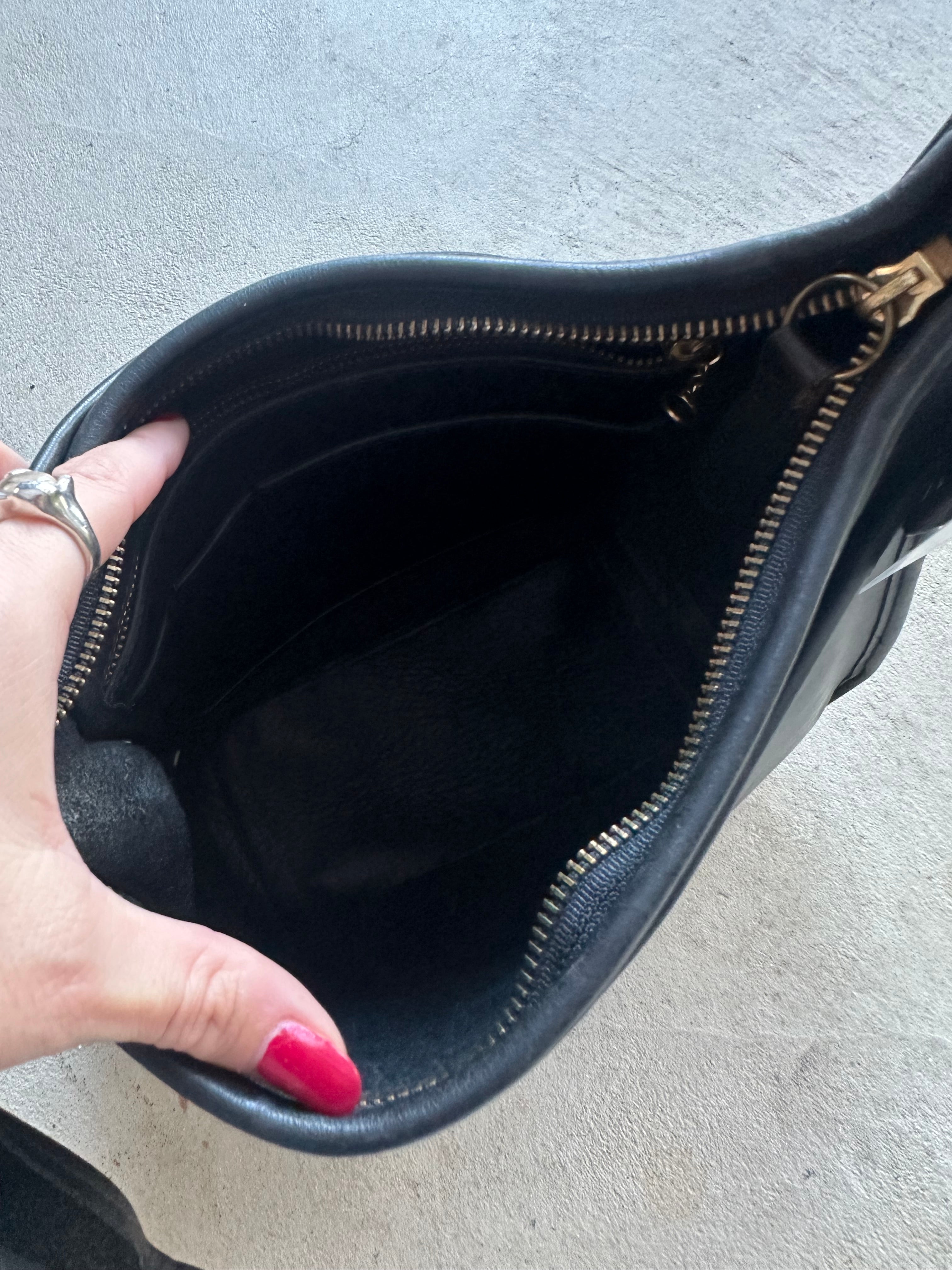 Vintage Coach Ergo Style Black Leather Shoulder Bag 9966