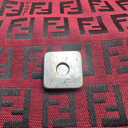 Vintage Fendi Baguette Style Red & Black Zucca Shoulder Bag