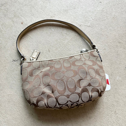 Vintage Y2K Coach Brown Patterned Mini Shoulder Bag